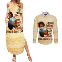 Afro Nurses Couples Matching Summer Maxi Dress and Long Sleeve Button Shirt Black Queen African - Wonder Print Shop