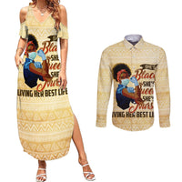 Afro Nurses Couples Matching Summer Maxi Dress and Long Sleeve Button Shirt Black Queen African - Wonder Print Shop