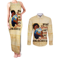 Afro Nurses Couples Matching Tank Maxi Dress and Long Sleeve Button Shirt Black Queen African - Wonder Print Shop