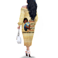 Afro Nurses Family Matching Off Shoulder Long Sleeve Dress and Hawaiian Shirt Black Queen African - Wonder Print Shop