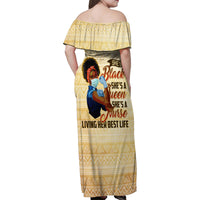 Afro Nurses Family Matching Off Shoulder Maxi Dress and Hawaiian Shirt Black Queen African - Wonder Print Shop