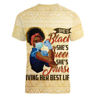 Afro Nurses Women V Neck T Shirt Black Queen African - Wonder Print Shop