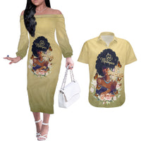 Personalized I Am God's Masterpiece Couples Matching Off The Shoulder Long Sleeve Dress and Hawaiian Shirt African Women - Wonder Print Shop