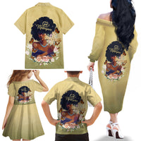 Personalized I Am God's Masterpiece Family Matching Off Shoulder Long Sleeve Dress and Hawaiian Shirt African Women - Wonder Print Shop