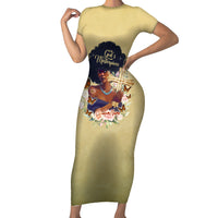 Personalized I Am God's Masterpiece Short Sleeve Bodycon Dress African Women - Wonder Print Shop
