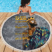 Black Man Africa Beach Blanket Naturally King - Wonder Print Shop