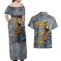 Black Man Africa Couples Matching Off Shoulder Maxi Dress and Hawaiian Shirt Naturally King - Wonder Print Shop