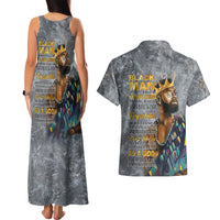 Black Man Africa Couples Matching Tank Maxi Dress and Hawaiian Shirt Naturally King - Wonder Print Shop