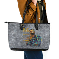 Black Man Africa Leather Tote Bag Naturally King - Wonder Print Shop
