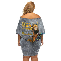 Black Man Africa Off Shoulder Short Dress Naturally King - Wonder Print Shop