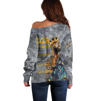 Black Man Africa Off Shoulder Sweater Naturally King - Wonder Print Shop