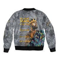 Black Man Africa Sleeve Zip Bomber Jacket Naturally King - Wonder Print Shop