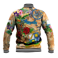 Anguilla Baseball Jacket Geographic Coordinate Anchor - Turlte Tropical