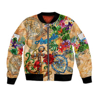 Anguilla Bomber Jacket Geographic Coordinate Anchor - Turlte Tropical