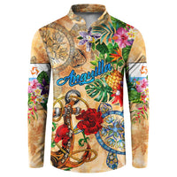 Anguilla Button Sweatshirt Geographic Coordinate Anchor - Turlte Tropical