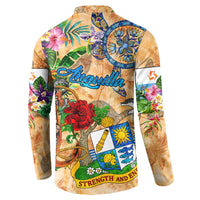 Anguilla Button Sweatshirt Geographic Coordinate Anchor - Turlte Tropical