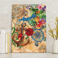 Anguilla Canvas Wall Art Geographic Coordinate Anchor - Turlte Tropical