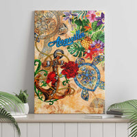 Anguilla Canvas Wall Art Geographic Coordinate Anchor - Turlte Tropical