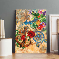 Anguilla Canvas Wall Art Geographic Coordinate Anchor - Turlte Tropical