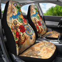 Anguilla Car Seat Cover Geographic Coordinate Anchor - Turlte Tropical