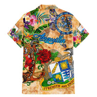 Anguilla Family Matching Mermaid Dress and Hawaiian Shirt Geographic Coordinate Anchor - Turlte Tropical