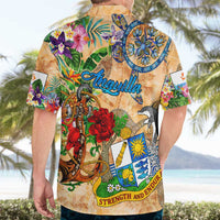 Anguilla Hawaiian Shirt Geographic Coordinate Anchor - Turlte Tropical