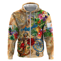 Anguilla Hoodie Geographic Coordinate Anchor - Turlte Tropical