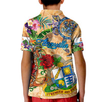 Anguilla Kid Polo Shirt Geographic Coordinate Anchor - Turlte Tropical