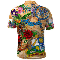 Anguilla Polo Shirt Geographic Coordinate Anchor - Turlte Tropical