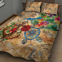 Anguilla Quilt Bed Set Geographic Coordinate Anchor - Turlte Tropical