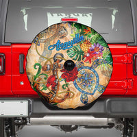 Anguilla Spare Tire Cover Geographic Coordinate Anchor - Turlte Tropical