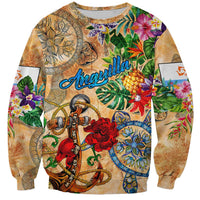 Anguilla Sweatshirt Geographic Coordinate Anchor - Turlte Tropical