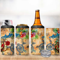 Aruba 4 in 1 Can Cooler Tumbler Geographic Coordinate Anchor - Turlte Tropical