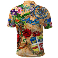 Aruba Polo Shirt Geographic Coordinate Anchor - Turlte Tropical