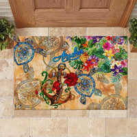 Aruba Rubber Doormat Geographic Coordinate Anchor - Turlte Tropical