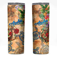 Aruba Skinny Tumbler Geographic Coordinate Anchor - Turlte Tropical