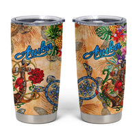 Aruba Tumbler Cup Geographic Coordinate Anchor - Turlte Tropical