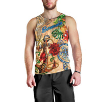 Bermuda Men Tank Top Geographic Coordinate Anchor - Turlte Tropical