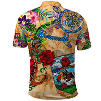 Bermuda Polo Shirt Geographic Coordinate Anchor - Turlte Tropical