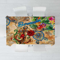 Bermuda Tablecloth Geographic Coordinate Anchor - Turlte Tropical