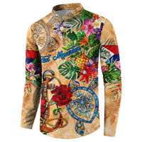 Sint Maarten Button Sweatshirt Geographic Coordinate Anchor - Turlte Tropical