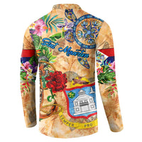 Sint Maarten Button Sweatshirt Geographic Coordinate Anchor - Turlte Tropical