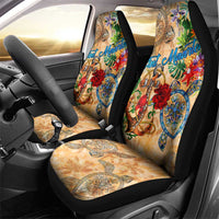 Sint Maarten Car Seat Cover Geographic Coordinate Anchor - Turlte Tropical