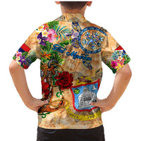 Sint Maarten Family Matching Mermaid Dress and Hawaiian Shirt Geographic Coordinate Anchor - Turlte Tropical