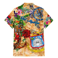 Sint Maarten Family Matching Mermaid Dress and Hawaiian Shirt Geographic Coordinate Anchor - Turlte Tropical