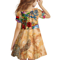 Sint Maarten Family Matching Puletasi and Hawaiian Shirt Geographic Coordinate Anchor - Turlte Tropical