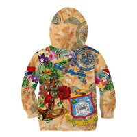 Sint Maarten Kid Hoodie Geographic Coordinate Anchor - Turlte Tropical