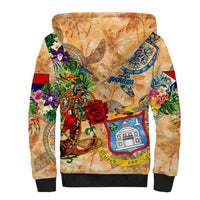 Sint Maarten Sherpa Hoodie Geographic Coordinate Anchor - Turlte Tropical
