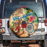 Sint Maarten Spare Tire Cover Geographic Coordinate Anchor - Turlte Tropical
