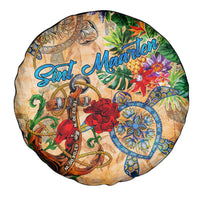 Sint Maarten Spare Tire Cover Geographic Coordinate Anchor - Turlte Tropical